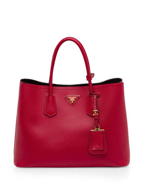 prada saffiano red tote